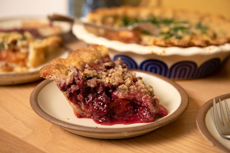 Blackberry & Peach Pie with Pecan Crumble