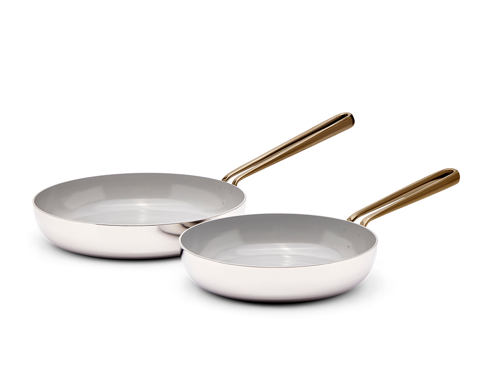 Goodful Kitchen Gray Goodful Ceramic Nonstick Frying Pan Set - 2 Piece with 8  Inch and 9.5 Inch Skillets, Gray