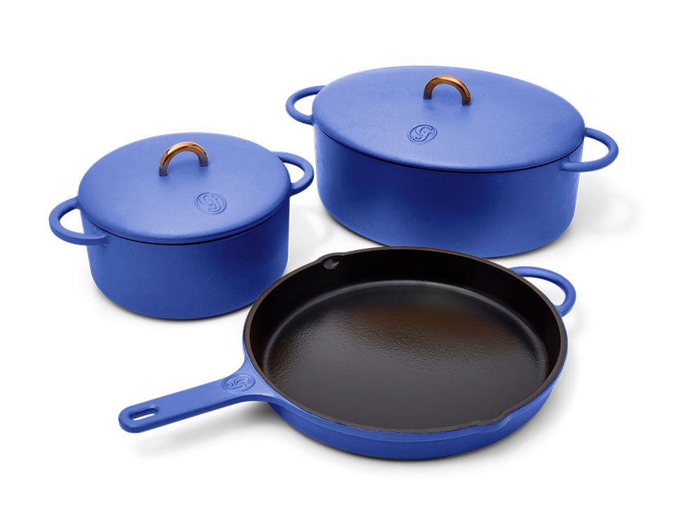 3 Cast Iron Skillet On Glass Top Stove Royalty-Free Images, Stock