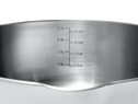 Saucy stainless steel saucier - measurements close-up