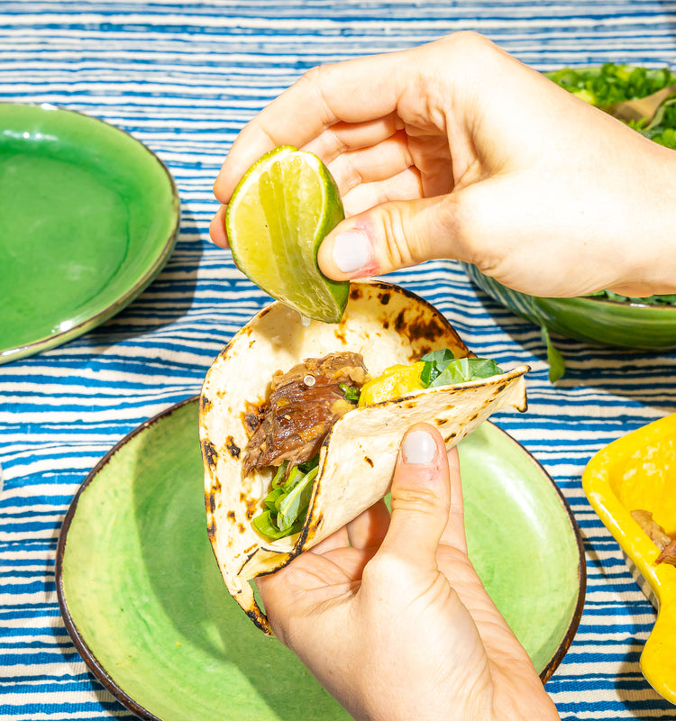 Braised Short Rib Tacos with Collard Green Salsa Verde