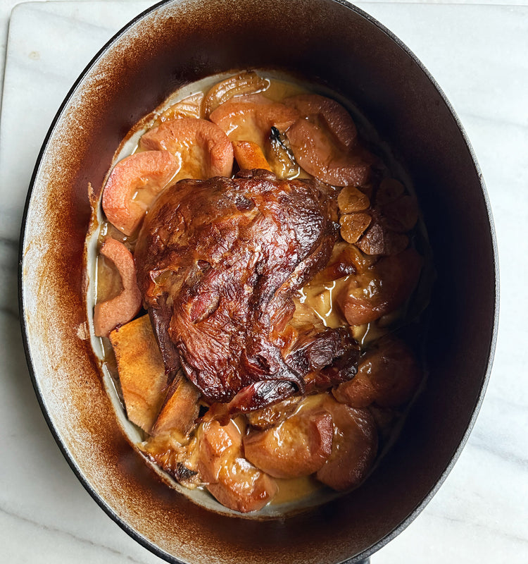 Braised Lamb with Quince and Bay