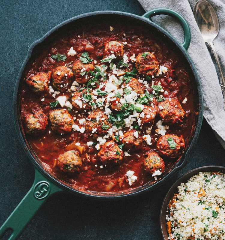 Harissa Lamb Meatballs with Coucous