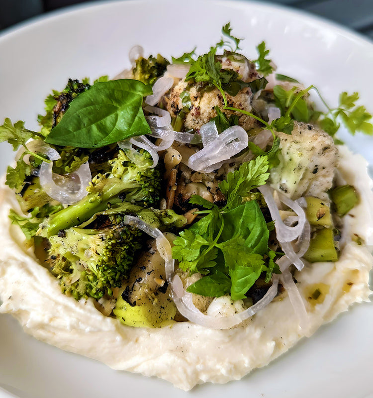 Charred Broccoli and Cauliflower Salad