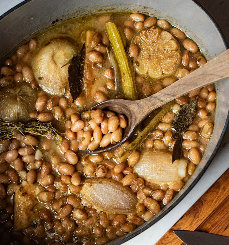 Garlicky Yellow Beans with Greens