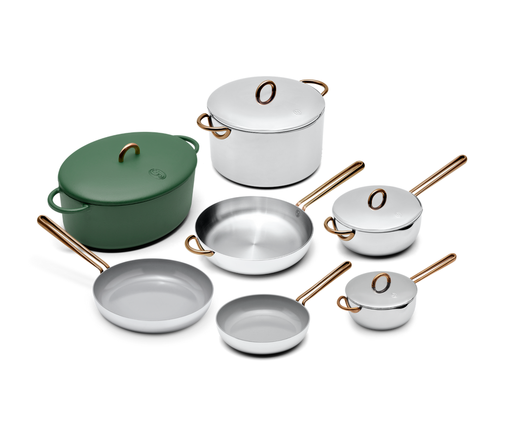 Family Style 10-Piece Stainless Steel Pots and Pans with Dutch Oven