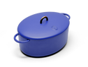 Enameled cast-iron Dutch oven in blueberry blue - main