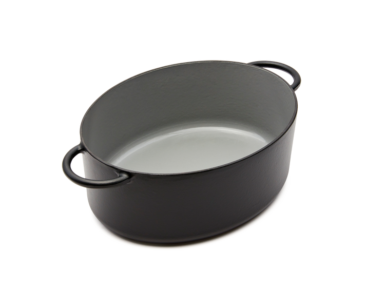 Enameled cast-iron Dutch oven in pepper black - no lid
