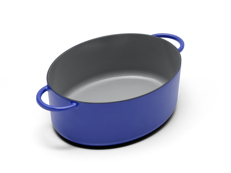 Enameled cast-iron Dutch oven in blueberry blue - no lid