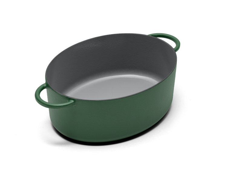 Enameled cast-iron Dutch oven in broccoli green - no lid