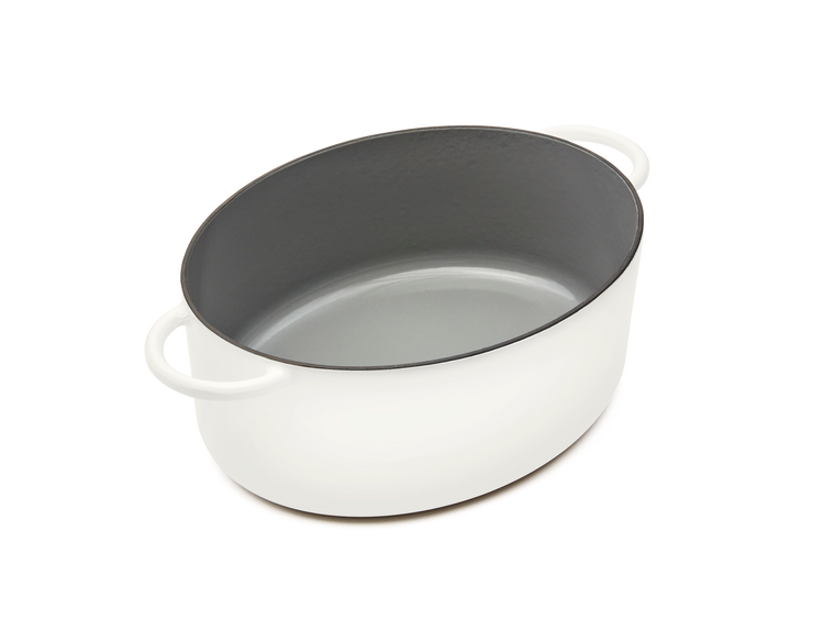 Enameled cast-iron Dutch oven in salt white - no lid