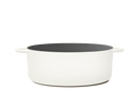 Enameled cast-iron Dutch oven in salt white - side view no lid