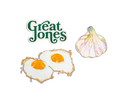 Great Jones magnets - logo eggs garlic
